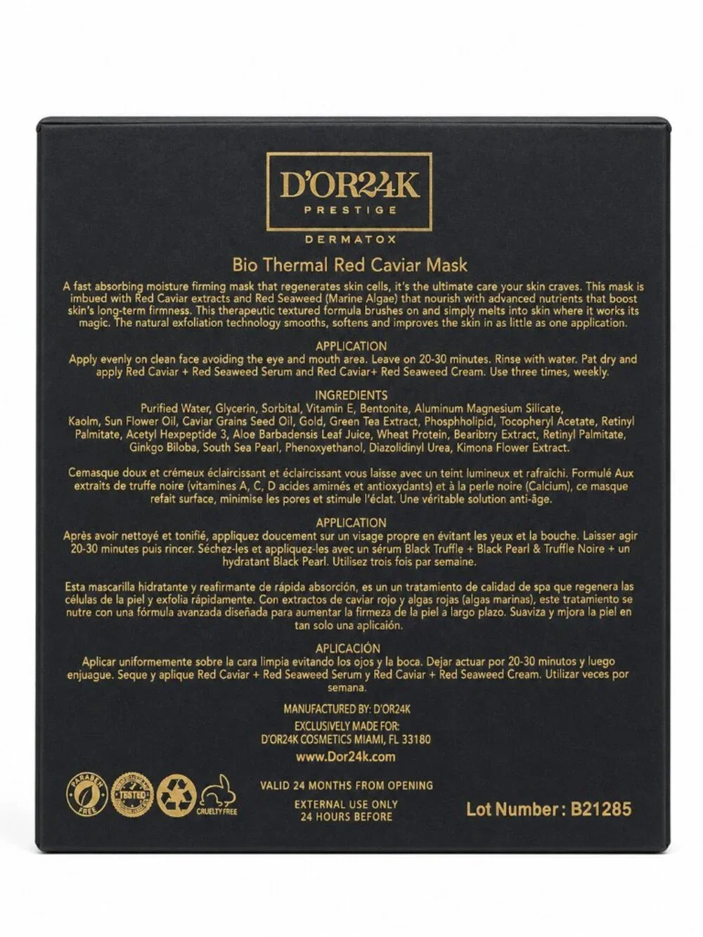 D'or 24k Ultimate Dermatox Red Caviar Mask